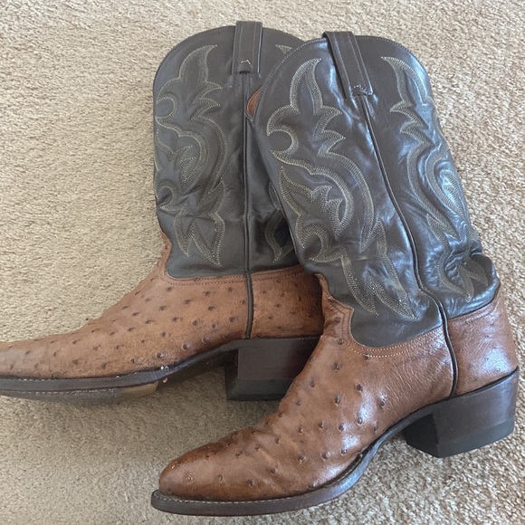 Tony Lama Mens Ostrich skin cow boy boots main image 5